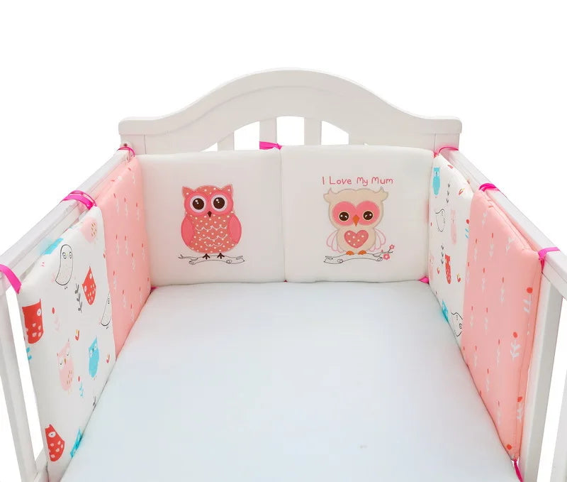 tour de lit bebe douillet blanc rose anime