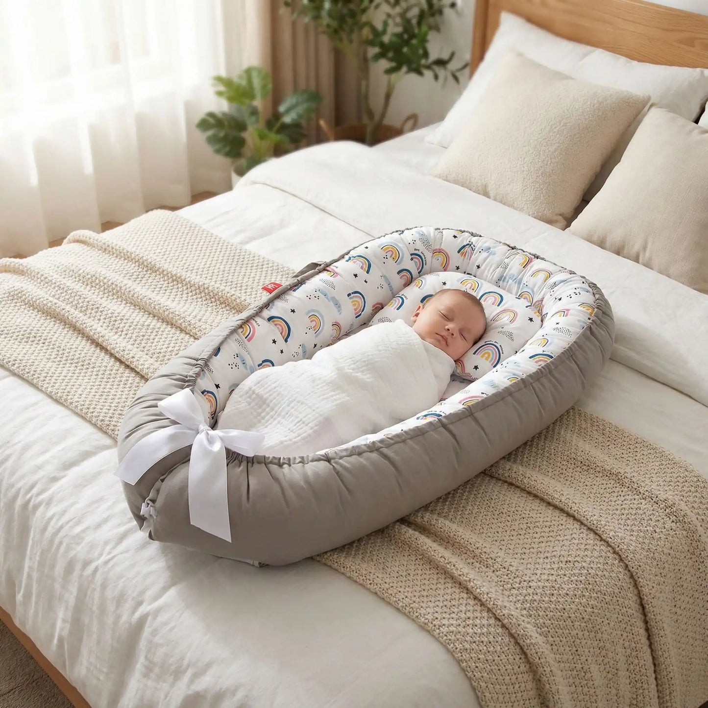 bebe paisible avec reducteur de lit cocon evolutif