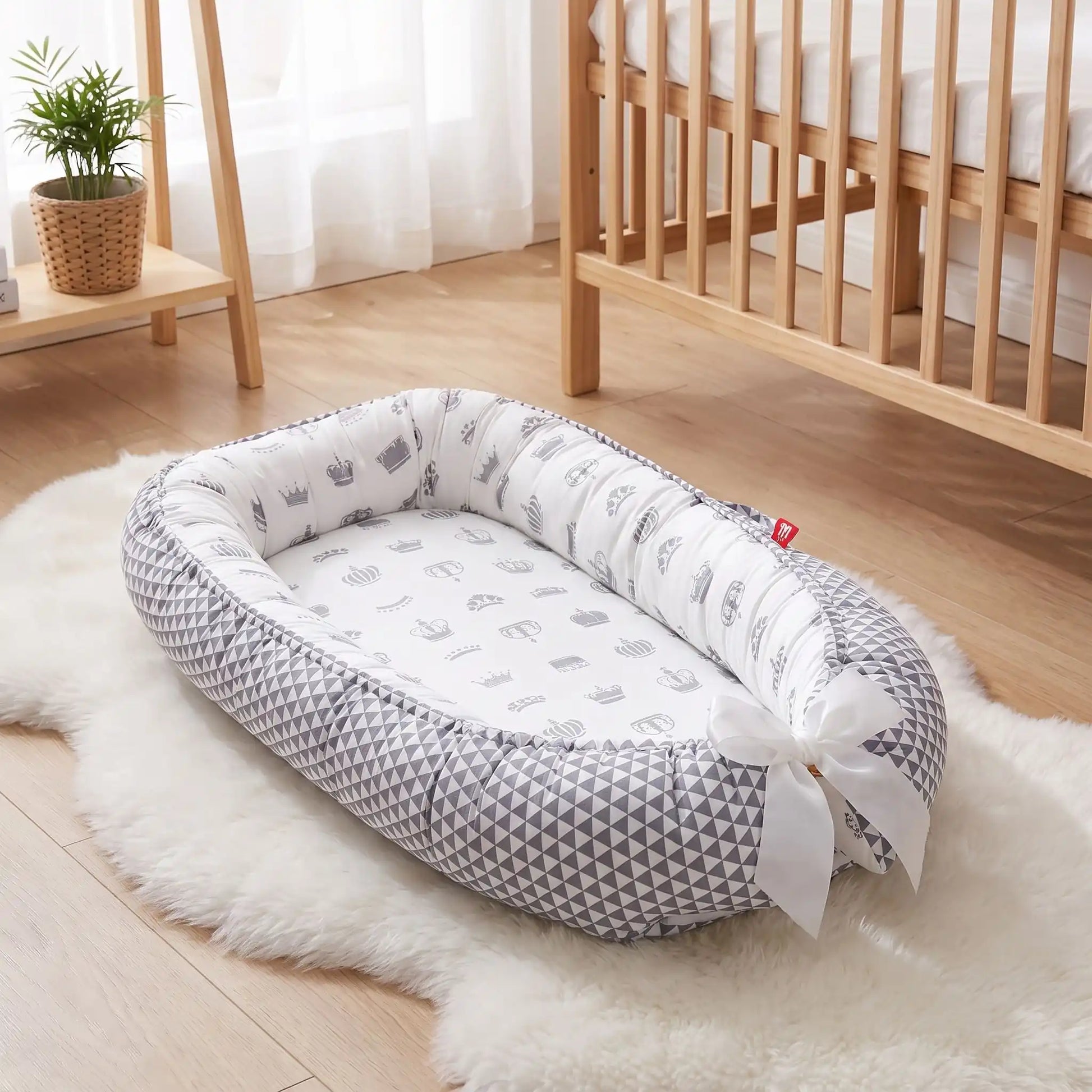 bebe reducteur de lit gris coton nomade