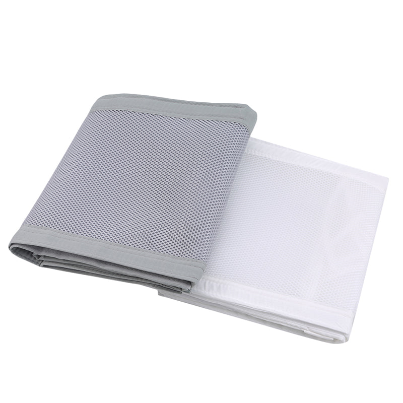 contour de lit bebe gris et blanc transparent