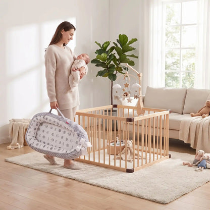 maman bebe avec bebe reducteur de lit coton nomade