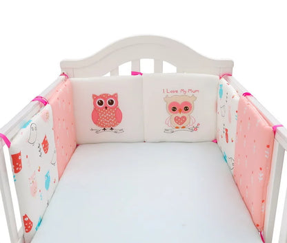 tour de lit bebe douillet blanc rose anime