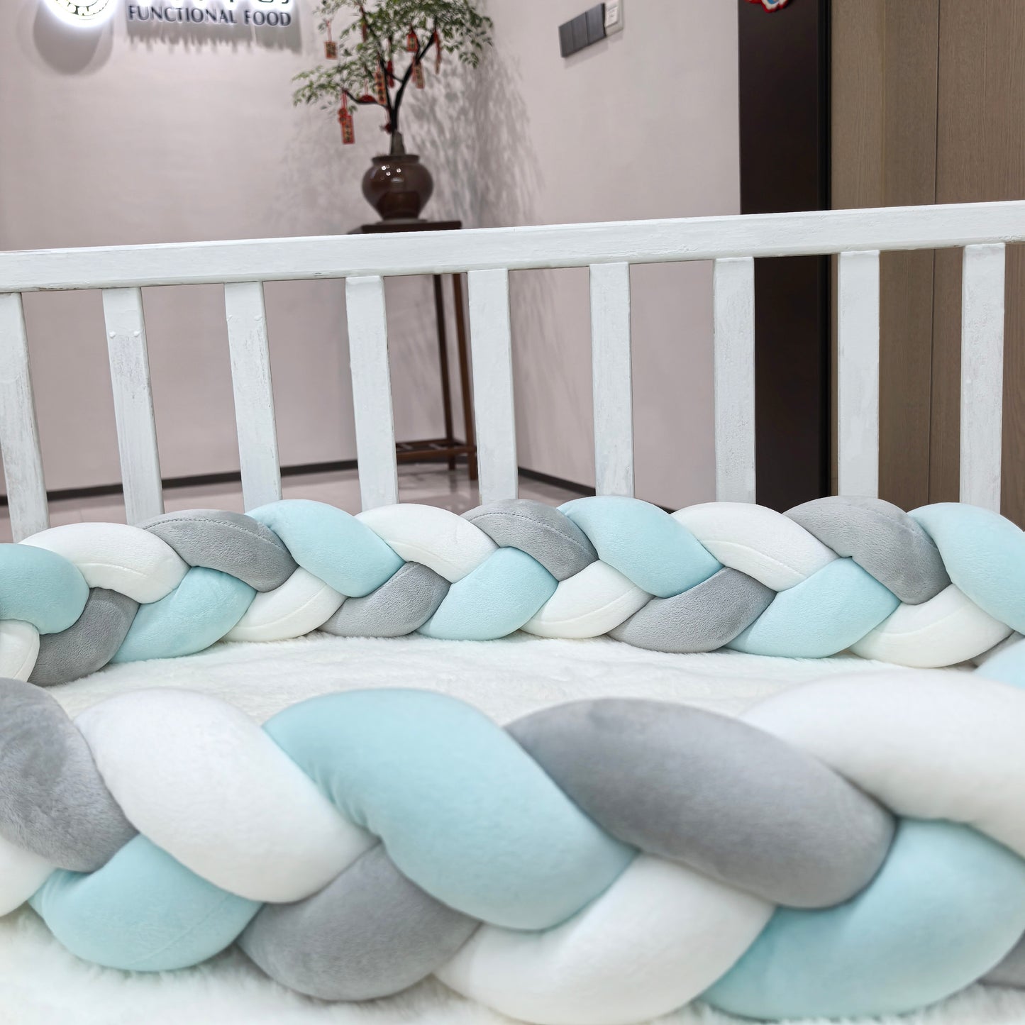 tresse de lit trois brins bleu BébéCosy